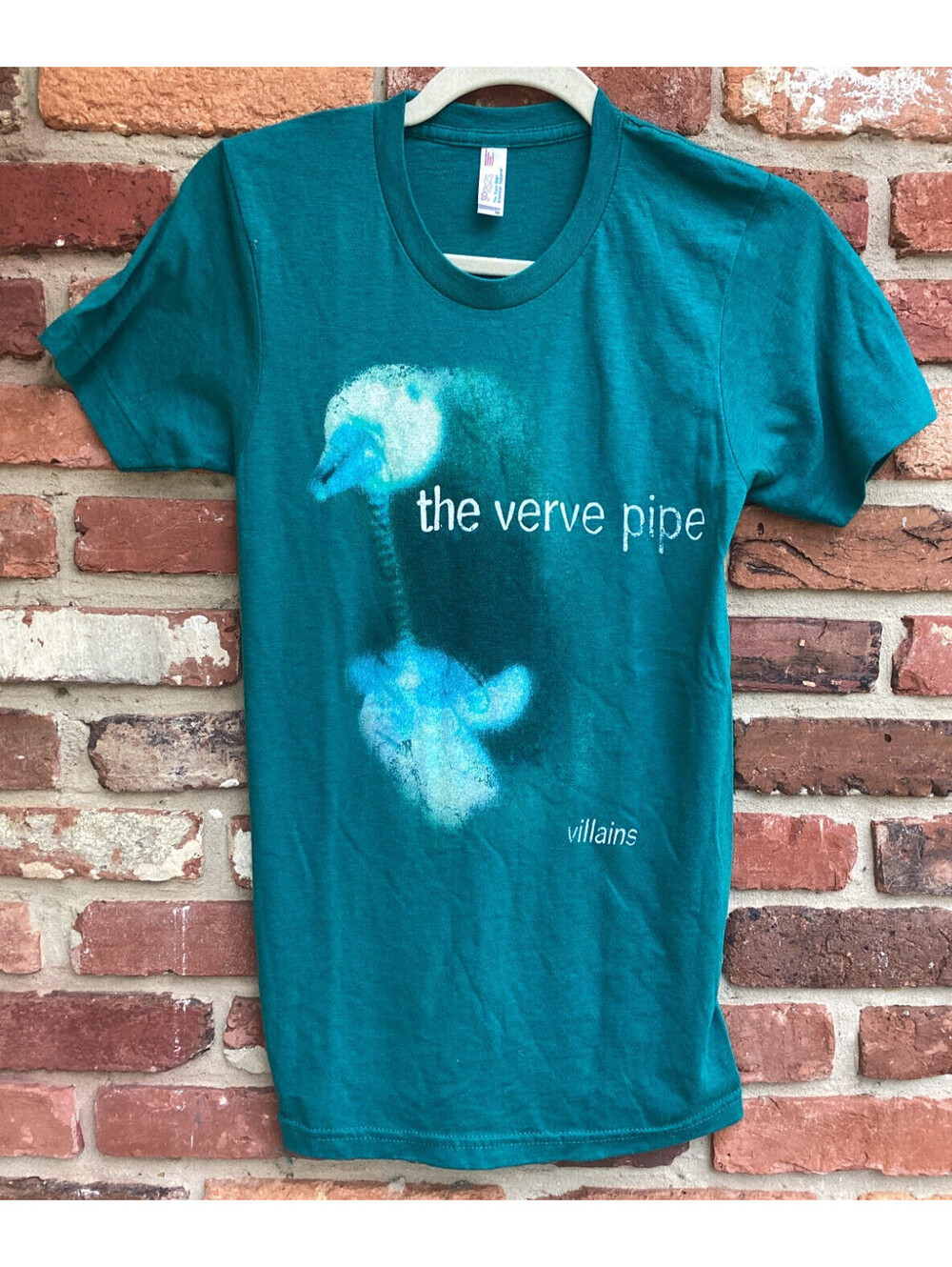 The Verve Pipe Villains Band Tee Womens XS Teal American Apparel Y2K Rock Shirt